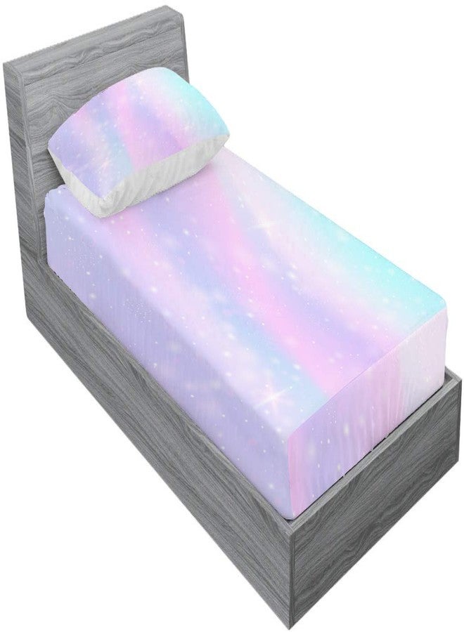 MUSOLEI Colorful Girl Fitted Sheet Set Rainbow Sheet, 3D Rainbow Bedding Set Girls Twin Sheets 2PCS Boho 1 Fitted Sheet with 1 Pillowcase Wrinkle Free Cozy Microfiber Twin Sheets for Girls (T) - Image 3