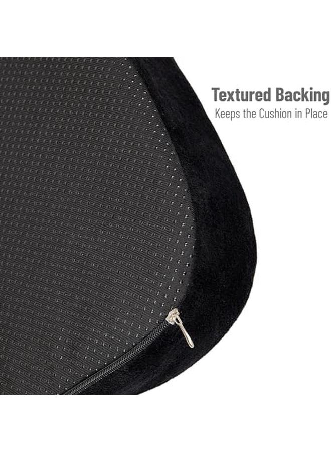 Mind Reader Seacush Memory Foam Pressure Relief For Lower Back Non Slip Orthopedic Ergonomically Cushion Perfect For Office Home Car And More Black Seat Cush Blk - Image 4