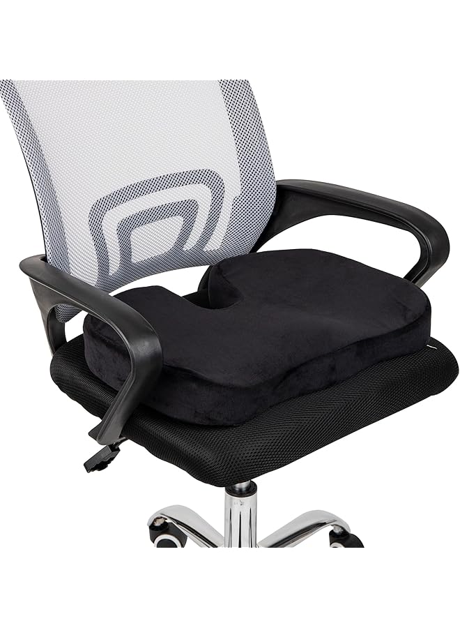 Mind Reader Seacush Memory Foam Pressure Relief For Lower Back Non Slip Orthopedic Ergonomically Cushion Perfect For Office Home Car And More Black Seat Cush Blk - Image 1