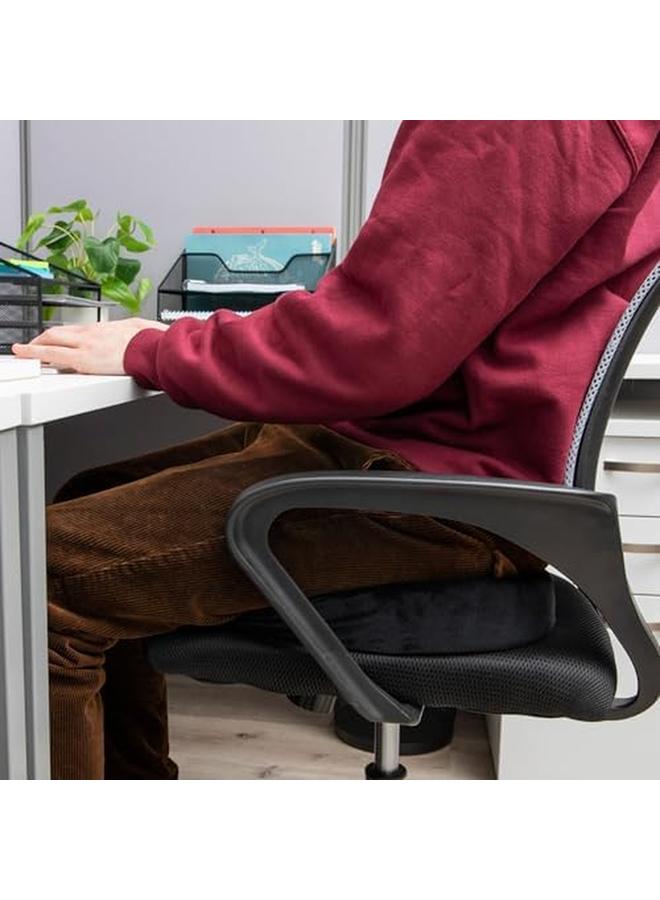 Mind Reader Seacush Memory Foam Pressure Relief For Lower Back Non Slip Orthopedic Ergonomically Cushion Perfect For Office Home Car And More Black Seat Cush Blk - Image 2