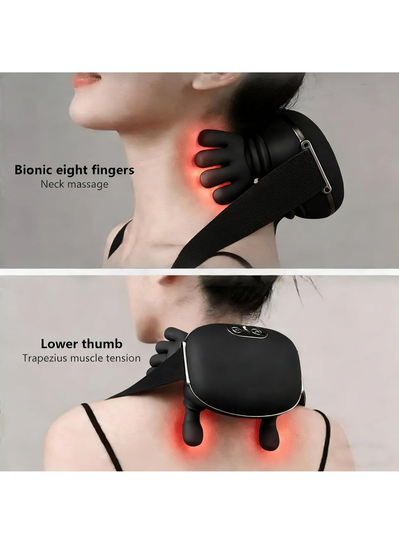 JIHAM Portable Shoulder And Neck Massager With Ergonomic Design Deep Tissue Kneading And Soothing Heat Function Compact Cordless Rechargeable Massager For Back Neck Shoulder Muscle Relaxation - Image 3