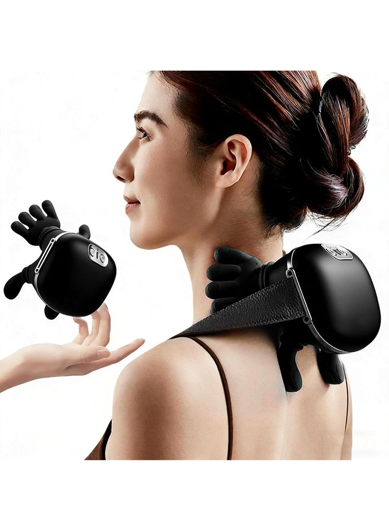JIHAM Portable Shoulder And Neck Massager With Ergonomic Design Deep Tissue Kneading And Soothing Heat Function Compact Cordless Rechargeable Massager For Back Neck Shoulder Muscle Relaxation - Image 2