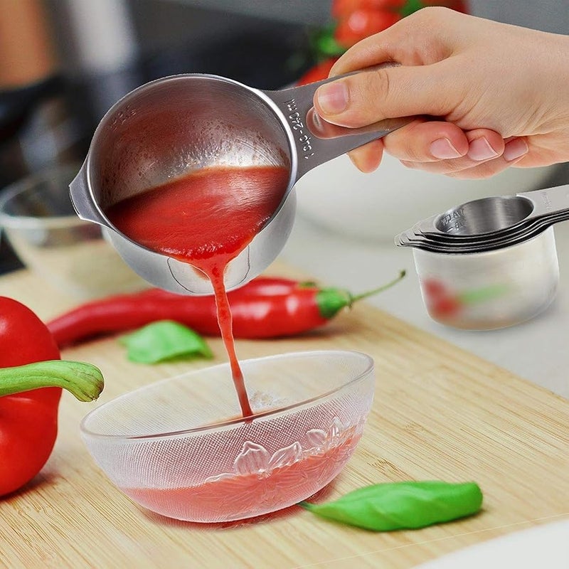 CozyKit Measuring Cups Stainless Steel 7 Piece Stackable Set for Dry or Liquid Ingredients Measurement - Kitchen Gadgets & Utensils Metal Measuring Cups Best for Cooking & Baking - Image 5