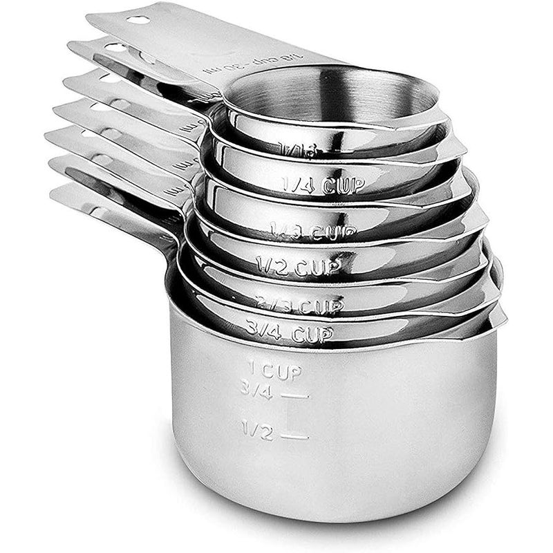 CozyKit Measuring Cups Stainless Steel 7 Piece Stackable Set for Dry or Liquid Ingredients Measurement - Kitchen Gadgets & Utensils Metal Measuring Cups Best for Cooking & Baking - Image 1