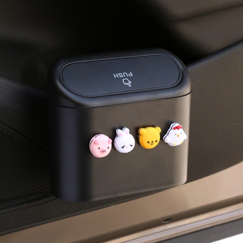 Car Trash Can Hanging Door Storage Organizer Multi-functional Front Seat Car Trash Bin with Umbrella Holder, Car Interior Decor