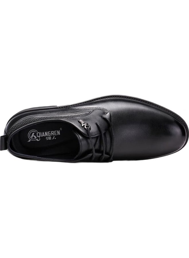 Strongman Formal Shoes For Men, High-Quality Top-Grain Leather, Business Dress Shoes, Lace-Up Style, Breathable, Simple Men'S Loafers, Q3Dxa073049, Black, Size 42 - Image 2