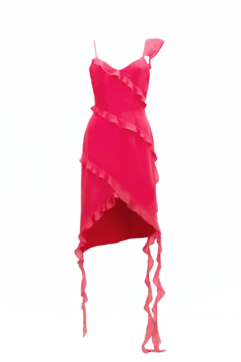 زيافي Ruffle chiffon dress