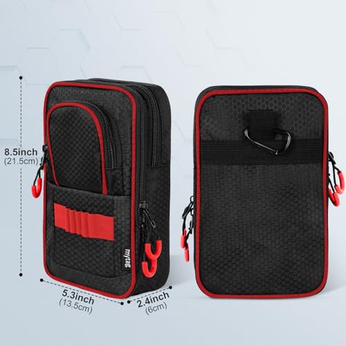 mytag Golf Ball Bag Pouch Store 1215 Balls Golf Valuables Pouch Portable Outfit Organizer Bag Organizer Case Multipocket RedBlack - Image 3