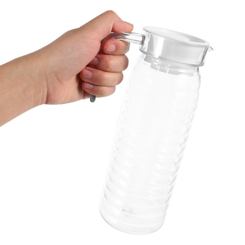 Thick Acrylic Juice Pitcher with Lid 1.1L Clear Beverage Jug for Fridge Cold Water Storage - Image 5
