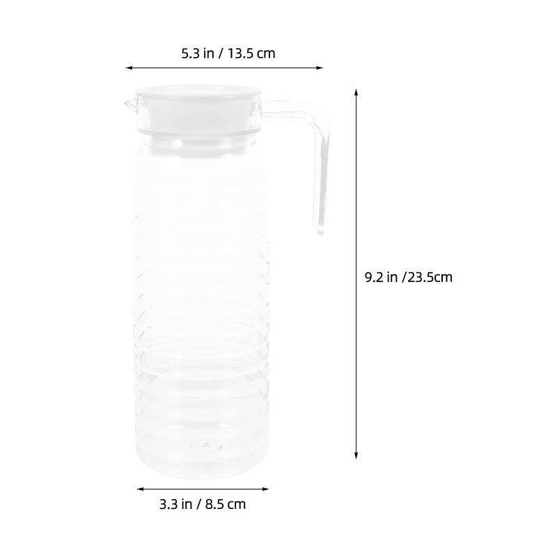 Thick Acrylic Juice Pitcher with Lid 1.1L Clear Beverage Jug for Fridge Cold Water Storage - Image 3