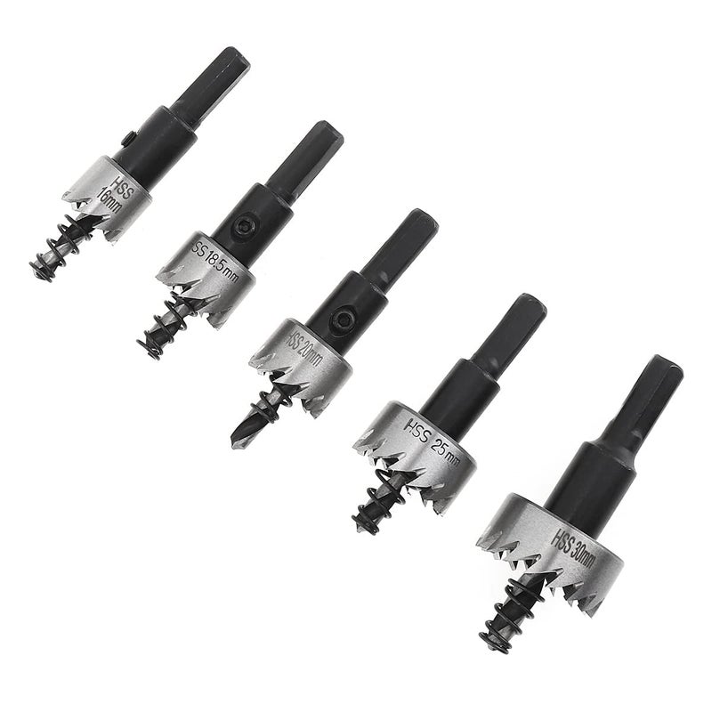 ChgImposs 5Pcs 16-30mm 5/8-Inch to 1-3/16 Inch HSS Hole Saw Cutter, Drill Bits Set Heavy Duty Tool Kit for Stainless Steel, Aluminum Alloy, Plastic and Wood - Image 5