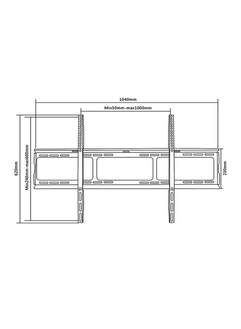سكيل تك حامل حائط ثابت للتلفزيون SkillTech-SH-1060F شديد التحمل - يدعم أجهزة التلفزيون مقاس 55 بوصة - 105 بوصة، أقصى حمل 100 كجم، VESA 1000 × 600 مم (OLED/LED/LCD/Curved/Plasma)، أسود غير لامع - قوي للغاية للشاشات الكبيرة. - Image 2