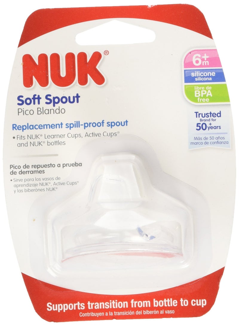 NUK Replacement Silicone Spout, Clear Pack of 2 - Image 1