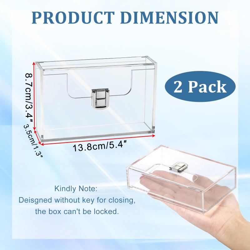 BTSKY 2 Pack Clear Acrylic Index Card Box for 3x5 Inch Cards, Holder Notecard Box Recipe Card Box Plastic Storage Organizer for Filling Index, Note Cards, Flashcards, Recipes - Image 3