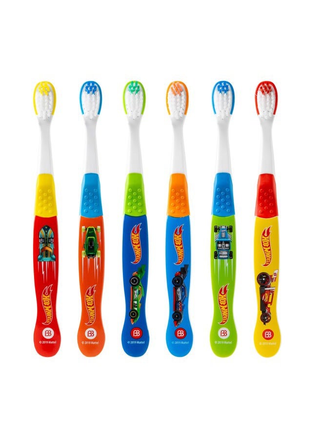 Brush Buddies Hot Wheels Toothbrush for Kids, Kids Toothbrushes, Toothbrush Pack, Soft Bristles for Kids, Toddler Ages 2-4, 6PK - Image 2