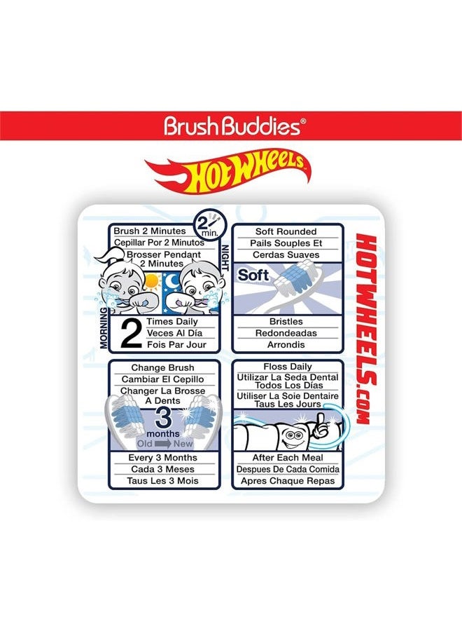 Brush Buddies Hot Wheels Toothbrush for Kids, Kids Toothbrushes, Toothbrush Pack, Soft Bristles for Kids, Toddler Ages 2-4, 6PK - Image 5
