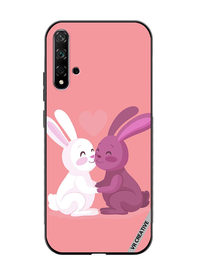 VR CREATIVE Protective Case Cover For Huawei Nova 5T Love Rabbits Design Multicolour - Image 1