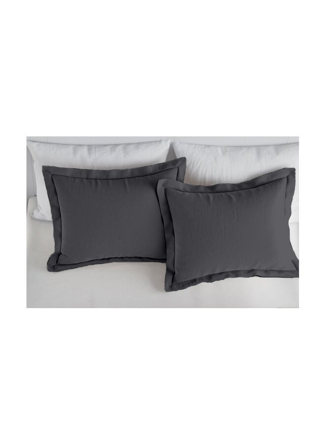 CONTEXT Twin Size Dark Gray Soft Wrinkle Free Microfiber 4 Piece Set Fitted Sheet Bed Sheet with Pillow Cover - Image 4