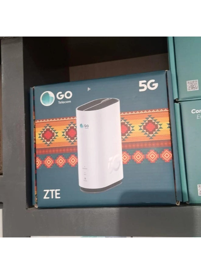 قو للأتصالات راوتر منزلي GO ZTE G5C 5G، مزدوج النطاق، يصل إلى 1.8 جيجابت في الثانية، مع اشتراك إنترنت غير محدود لمدة 6  أشهر، أبيض - Image 2