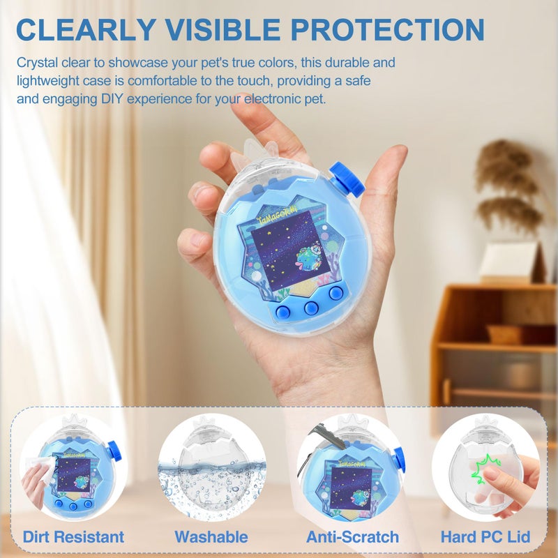 SGHLDE for Tamagotchi Paradise Clear Case and Replacement Lid Set, Ideal for DIY Fans, Collectors and Display, for Paradise Tamagotchi Accessories, with Lanyard (No Device/Film) - Image 4