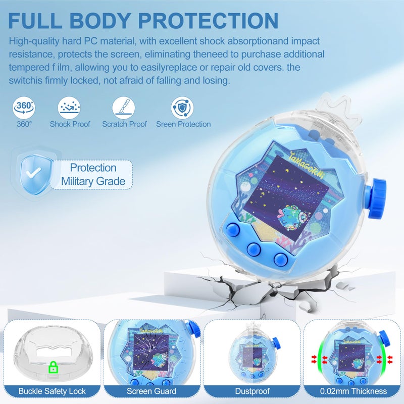 SGHLDE for Tamagotchi Paradise Clear Case and Replacement Lid Set, Ideal for DIY Fans, Collectors and Display, for Paradise Tamagotchi Accessories, with Lanyard (No Device/Film) - Image 3