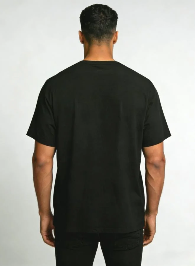 تايك تو Men Black Graphic Print Short Sleeve T-Shirt