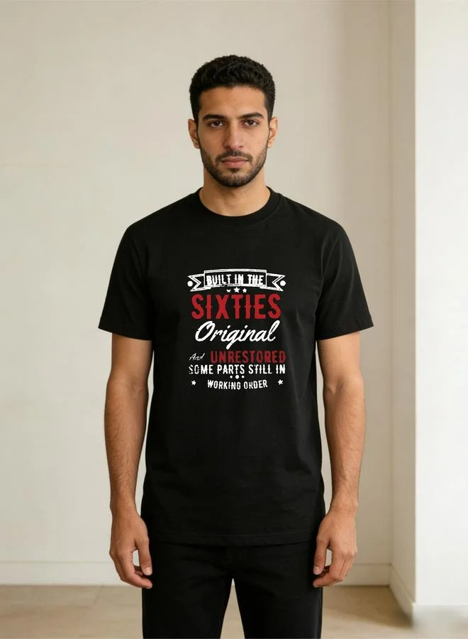 تايك تو Men Black Graphic Print Short Sleeve T-Shirt