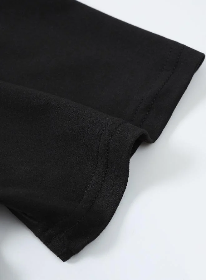 Take Two  Men Black Graphic Print Short Sleeve T-Shirt for Men | Best Price UAE