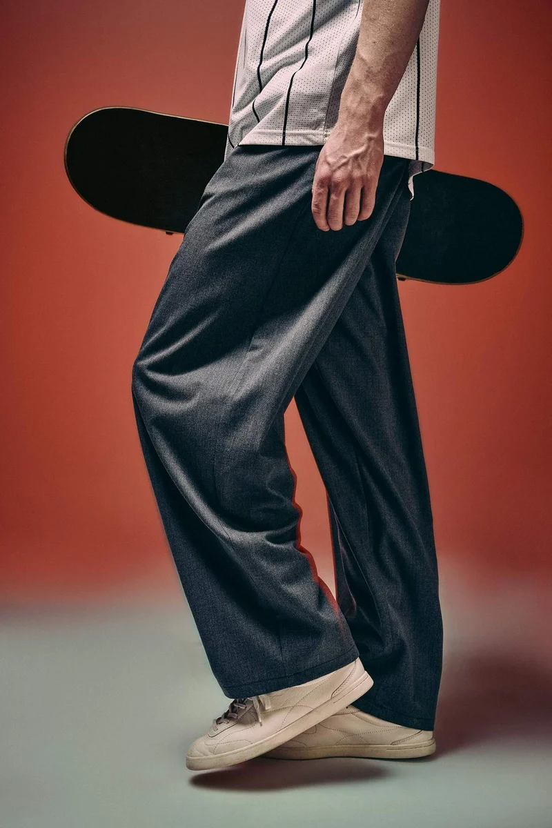 Defacto  Classic Fit Wide Leg Trousers for Men | Best Price UAE