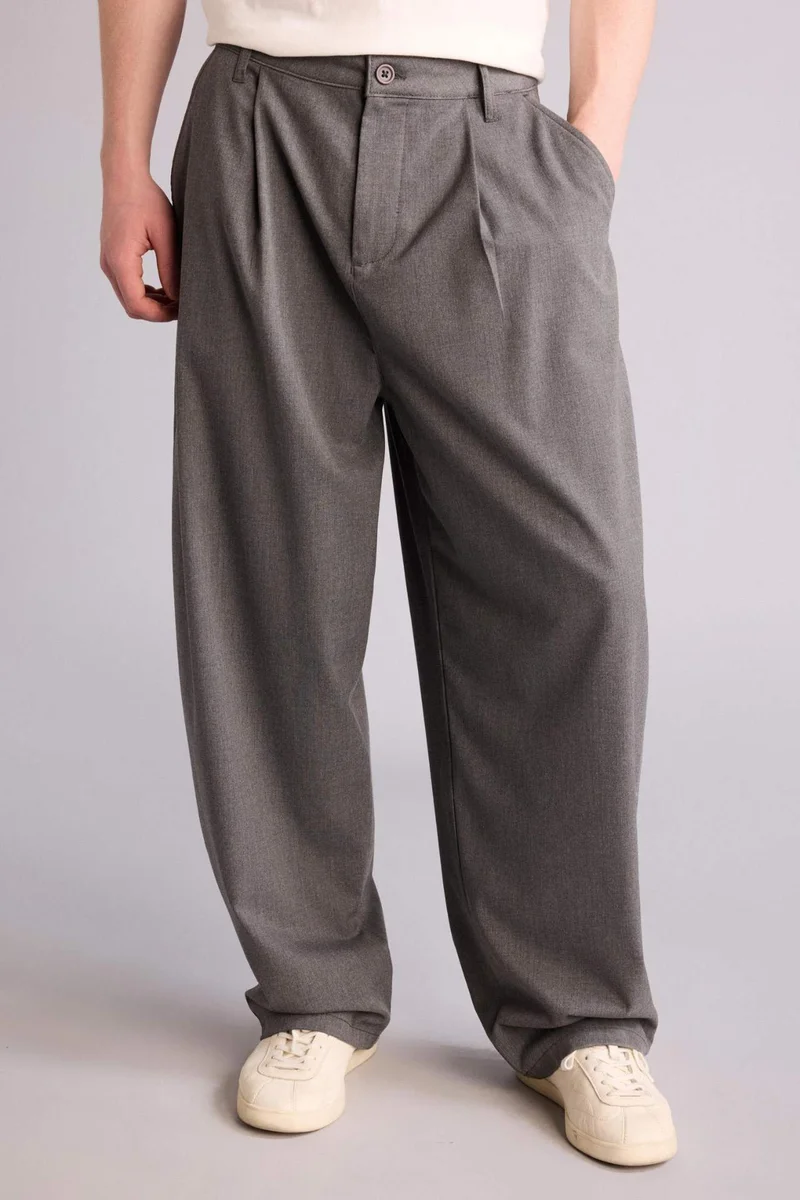 Defacto  Classic Fit Wide Leg Trousers for Men | Best Price UAE