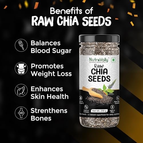NutroVally Chia Seeds & Basil Seeds combo 400g|seeds combo pack (200g each)|High in Omega-3, Fiber & Protein| Chia seeds| Sabja seeds| combo pack |Supports Digestion, Hydration, Weight loss|Vegan - Image 4