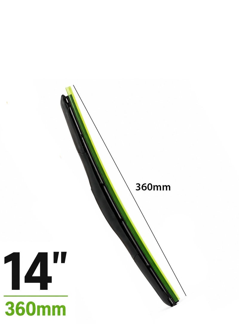 Hansa Parts 14 Inch 360mm Hybrid Windshield Wiper Blade, Universal Car Windshield Wiper, Silicone Coated Rubber Blade, All Weather Wiper for Rain Snow Dust Fog, Quiet Streak Free Cleaning, Durable Easy Install Replacement Blade ERPC-WP10228 - Image 2