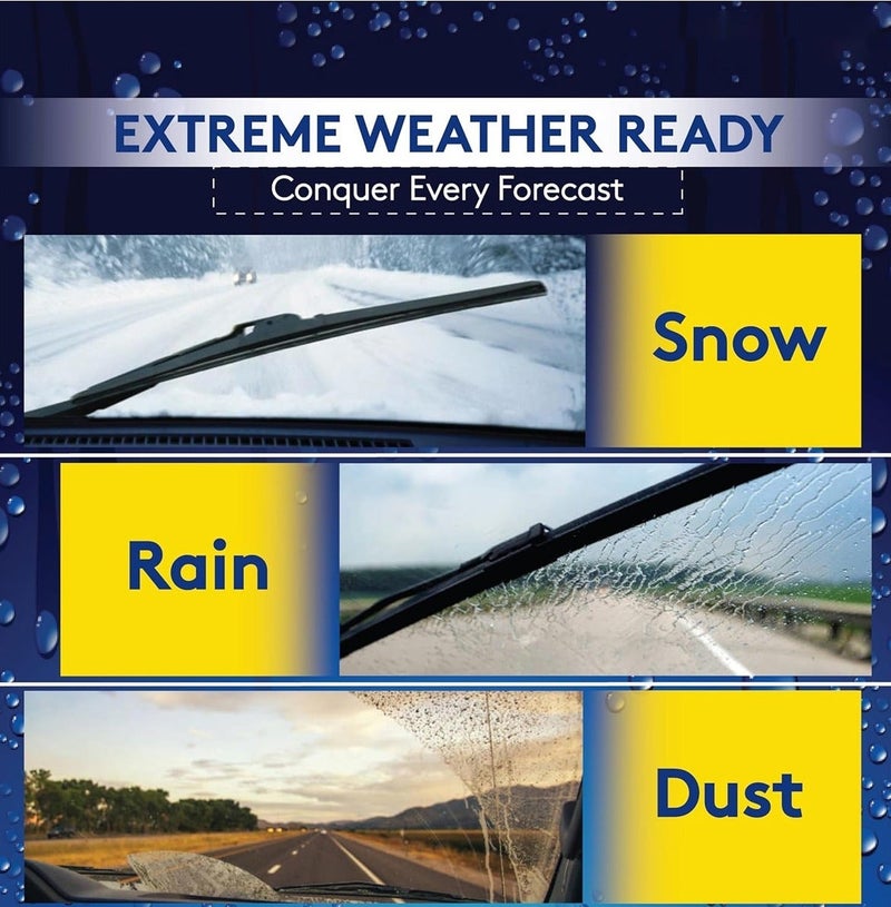Hansa Parts 14 Inch 360mm Hybrid Windshield Wiper Blade, Universal Car Windshield Wiper, Silicone Coated Rubber Blade, All Weather Wiper for Rain Snow Dust Fog, Quiet Streak Free Cleaning, Durable Easy Install Replacement Blade ERPC-WP10228 - Image 5