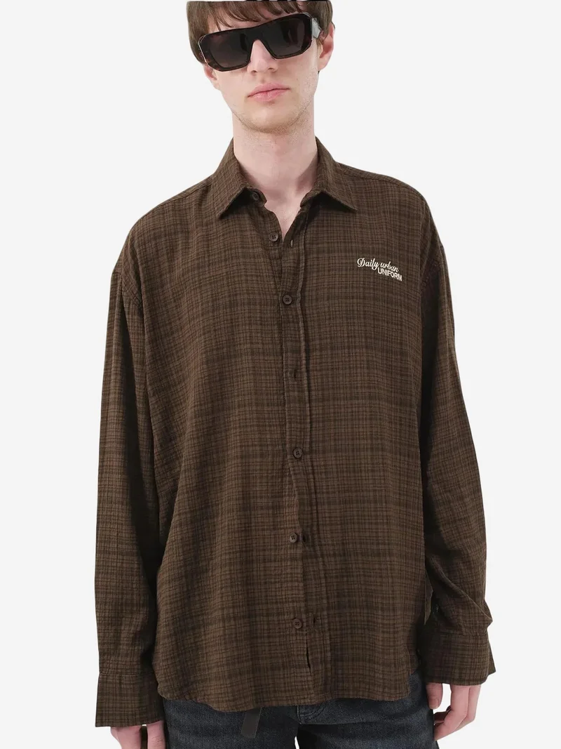 Giesto GIESTO Men's Relaxed Fit Plaid Poplin Shirt