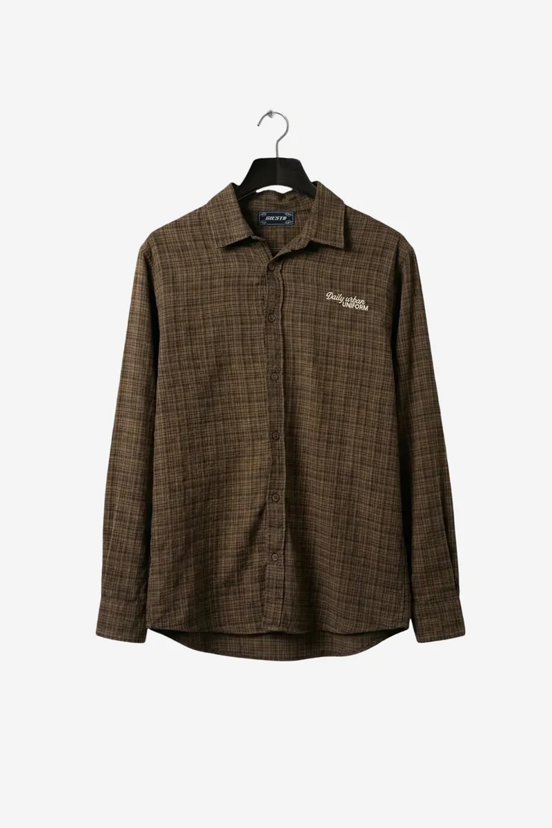 GIESTO Men's Relaxed Fit Plaid Poplin Shirt
