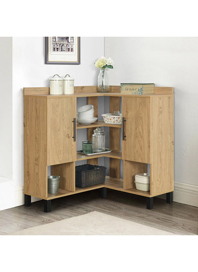 Home Box - Urban Edmond Engineered Wood Corner Coffee Bar Cabinet 90 x 96 x 29.8 cm - Image 1