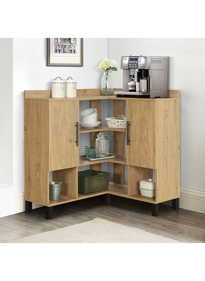 Home Box - Urban Edmond Engineered Wood Corner Coffee Bar Cabinet 90 x 96 x 29.8 cm - Image 1