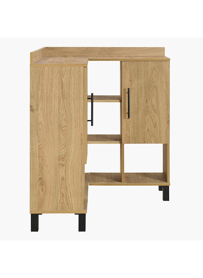 Home Box - Urban Edmond Engineered Wood Corner Coffee Bar Cabinet 90 x 96 x 29.8 cm - Image 1