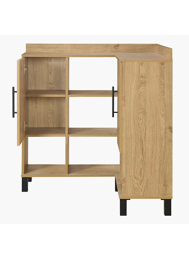 Home Box - Urban Edmond Engineered Wood Corner Coffee Bar Cabinet 90 x 96 x 29.8 cm - Image 1