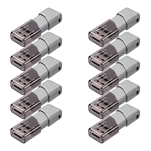 PNY 32GB Turbo Attaché 3 USB 3.0 Flash Drive, Silver (Pack of 10) - Image 2
