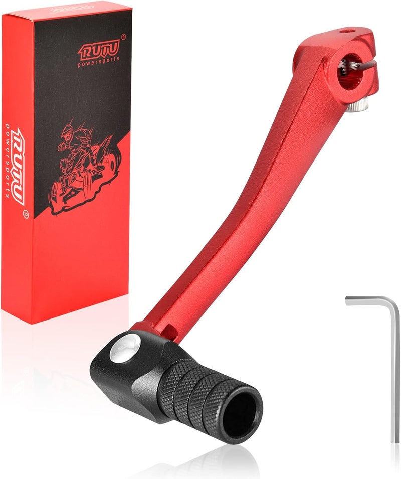 RUTU Folding Gear Shifter Shift Lever, Aluminum Dirt Bike Shift Lever, Compatible with XR50 CRF50 XR CRF 50cc 70cc 90cc 110cc 125c Motorcycle, Dirt Pit Bike Lifan - Black and Red - Image 1