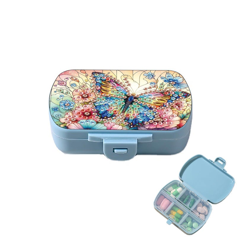 ARTopet Diamond Art Painting Mini Storage Box with 6Grid Creative Design Compact Portable Small Case for Purse Travel Daily Butterfly - Image 3