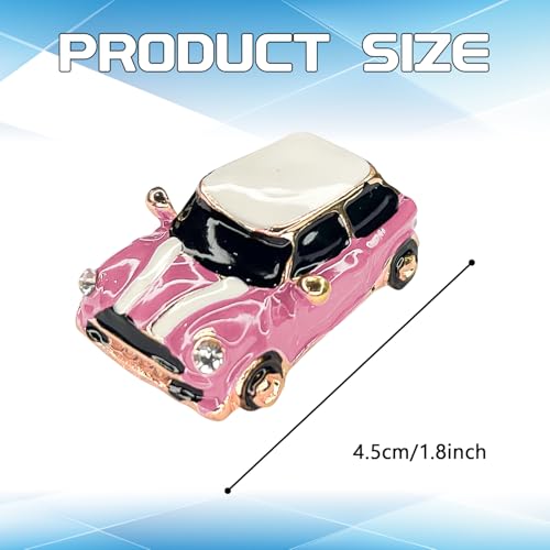 beypovk for Mini Cooper Keychain, Creative 3D Car Model Rhinestone Key Fob Cover Keyring, Universal Cute Key Chain with Ring for Men Women, Car Accessories (Pink) - Image 2