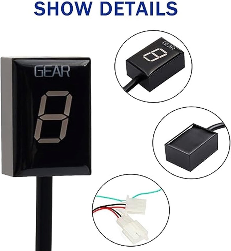 Motorcycle 1-6 Gear Indicator with Blue Bracket - Image 5