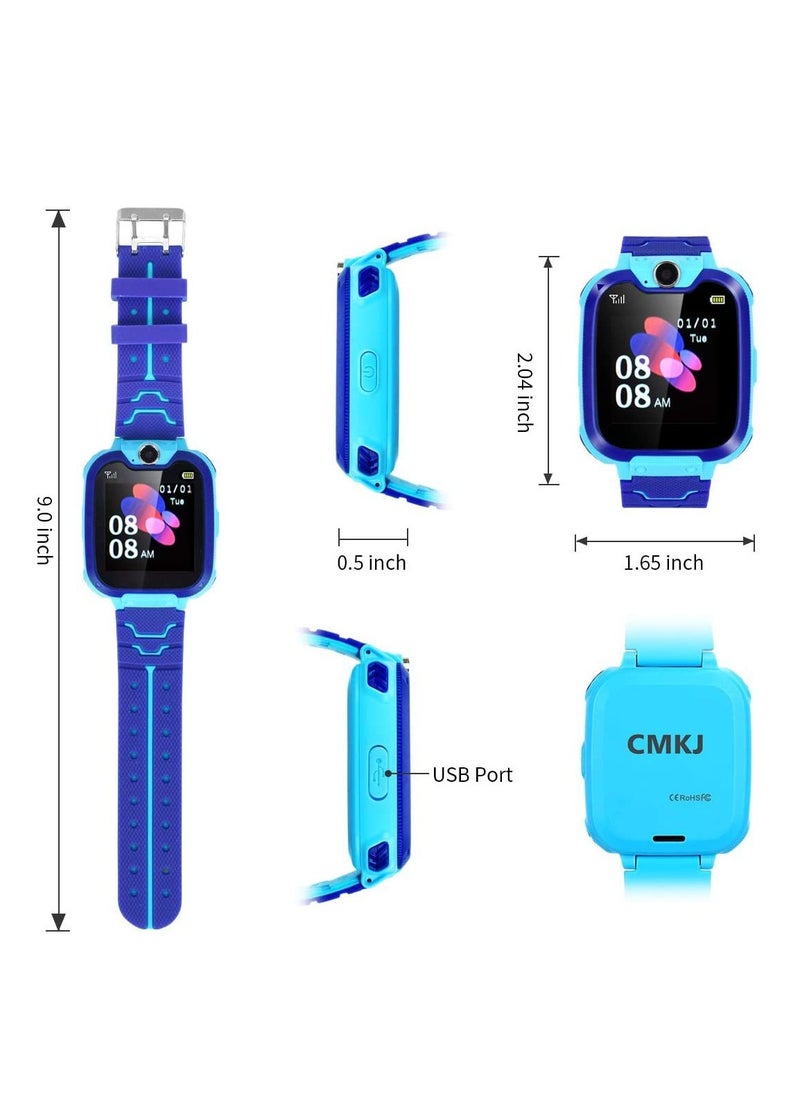 Generic Kids Smart Watch for Boys and Girls, Kids' Watches with Games, 1.54-inch HD Touch Screen Smartwatch for Children with SOS Call Camera Music Player Game Alarm (Blue)  - Image 3