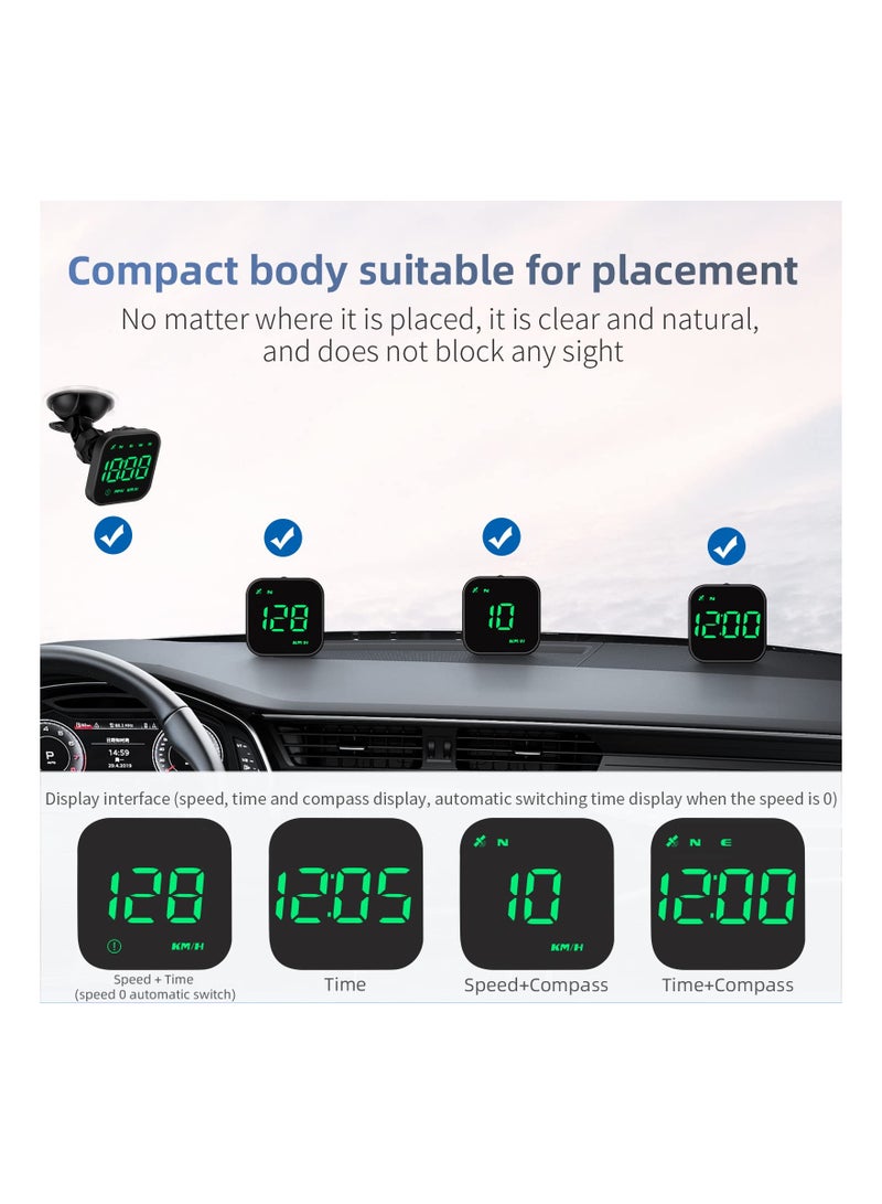 SYOSI G4S Digital GPS Speedometer, New HUD Car Head Up Display with Digital Speed in MPH KPH, Universal Fatigue Driving Reminder, Overspeed Alarm Trip Meter, for All Vehicle (Green) - Image 4