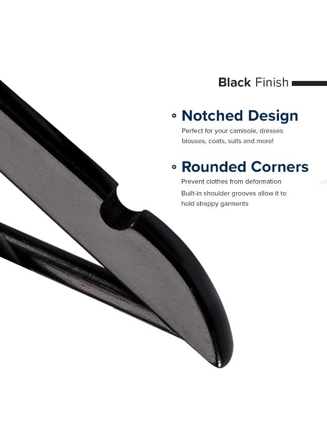 HOUSE DAY 16 Pack Black Wooden Hanger Wooden Suit Hanger Non-Slip Cloth Hangers Wooden Clothes Hanger Smooth Finish Wooden Coat Hanger Premium Wooden Hangers for Clothes Dress Suit. - Image 4