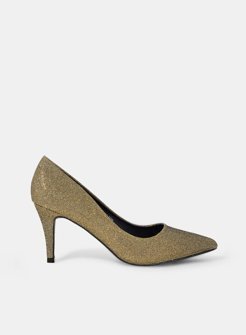Anne Michelle Shimmery Pointed Toe Heels