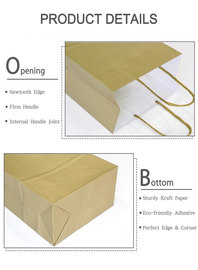 AZOWA Gold Paper Bags with Tissue Paper 10 Pack Small Gold Gift Bags - Image 3