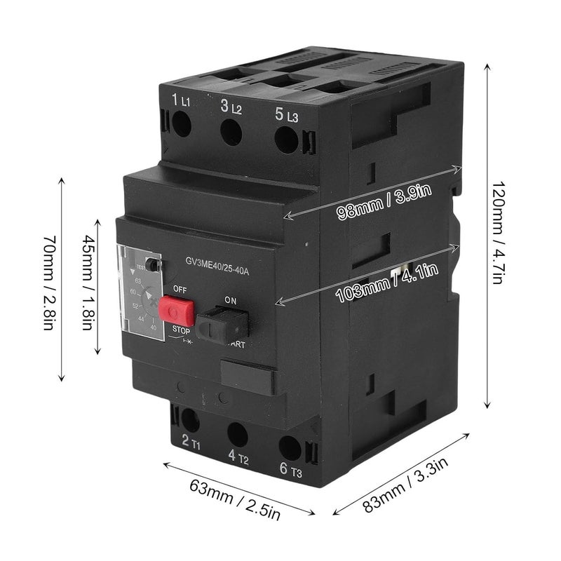 مفتاح حماية المحرك قاطع الدائرة الحراري المغناطيسي 35 مم تركيب السكة 6 كيلو فولت تيار متردد فئة 3 - Image 3
